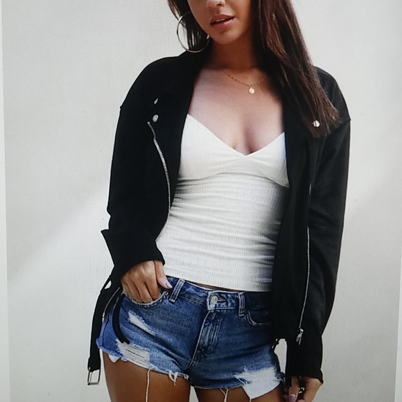 Black Suede Moto Jacket - Picture 3 of 8